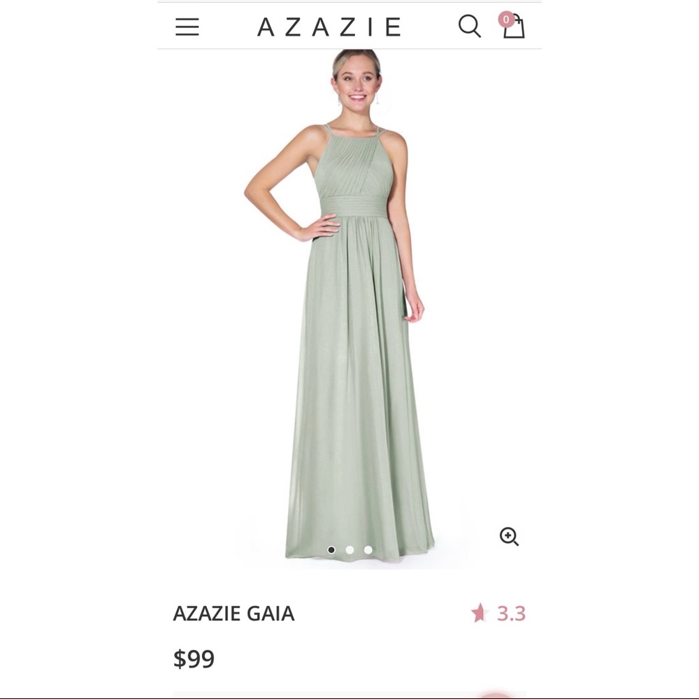 Azazie Gaia Silver Bridesmaid Dress Size 10